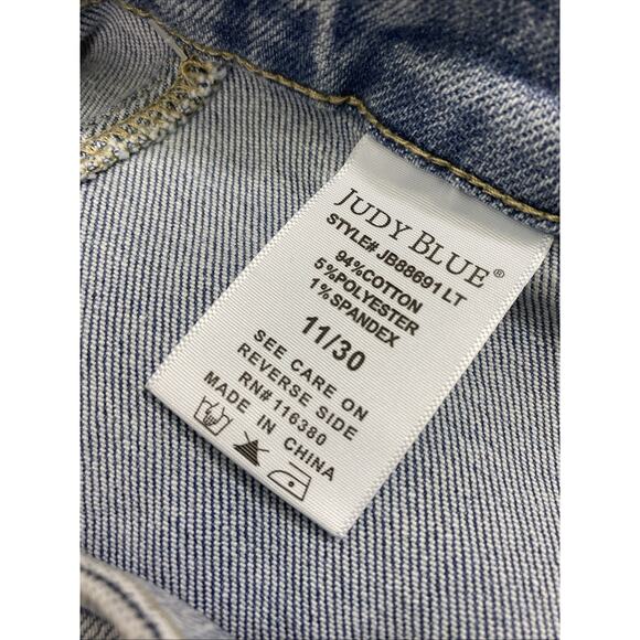 Judy Blue Jogger Jeans Womens Sz 30 Light Wash Denim Big Pockets Hi Rise Roll Up - Picture 7 of 15